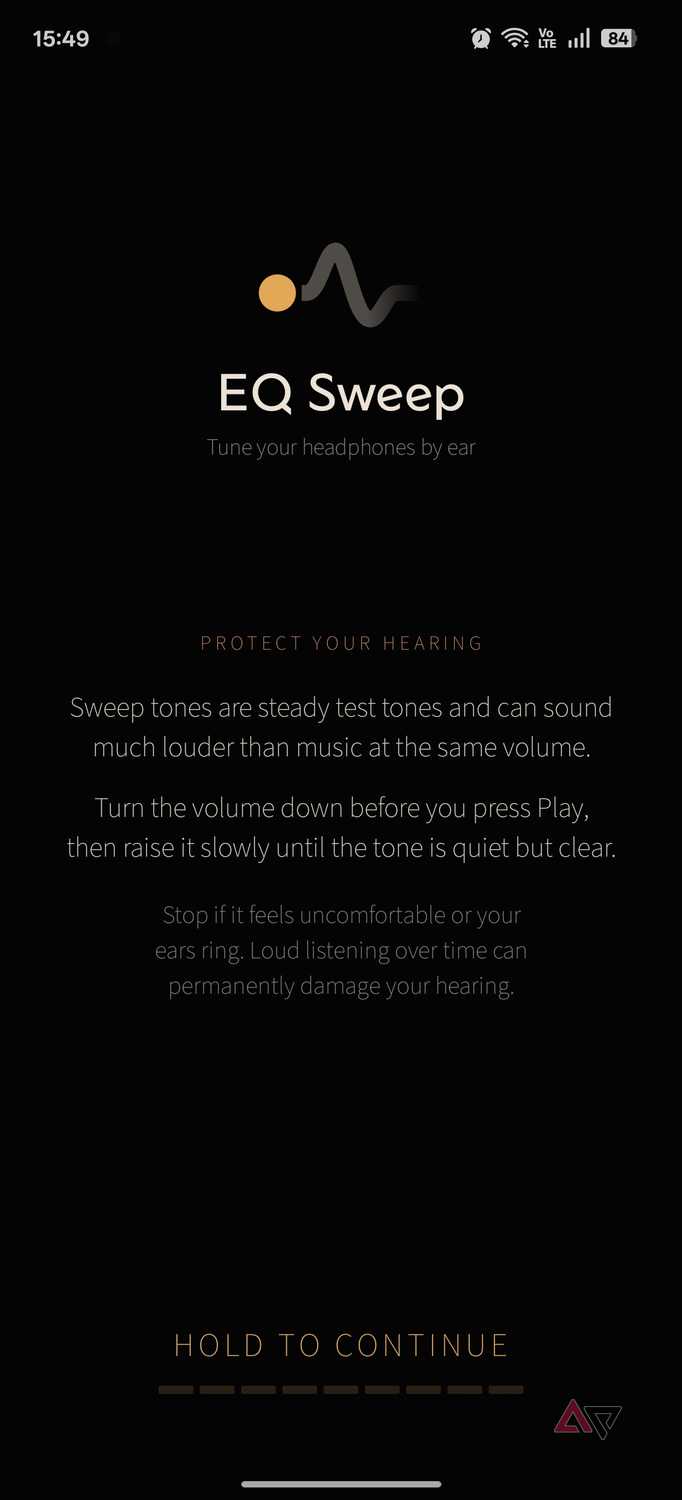 EQSweep app onboarding