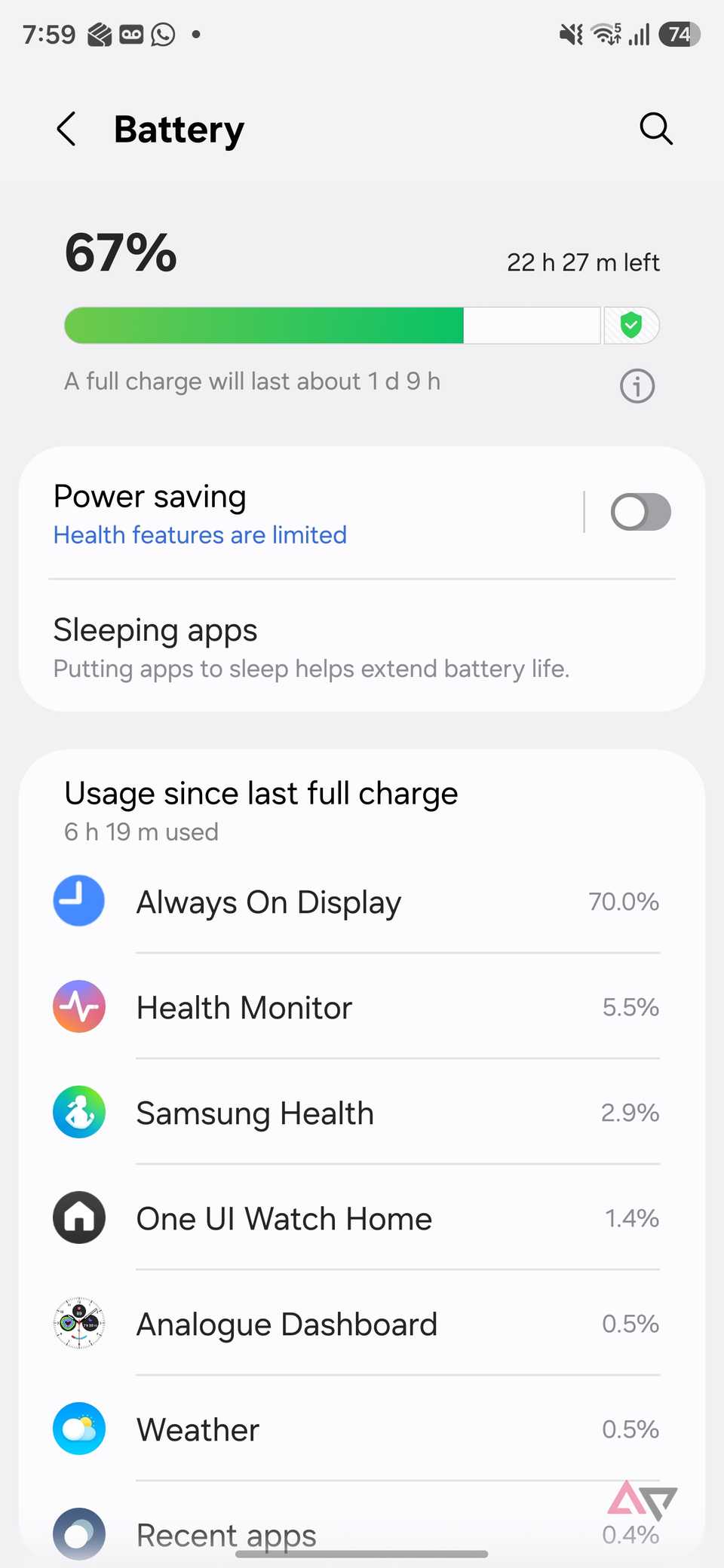 Galaxy Watch Settings