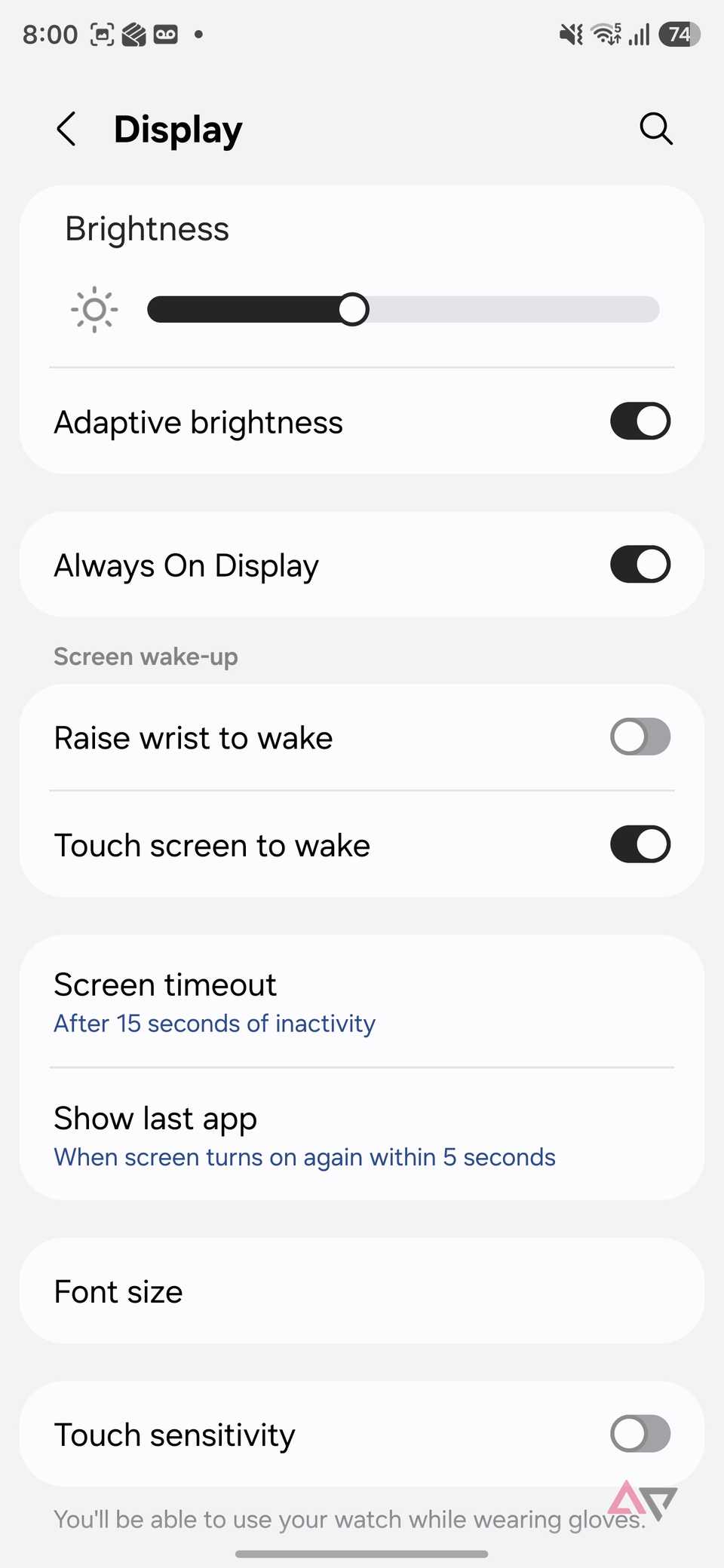 enable raise to wake on Galaxy Watch