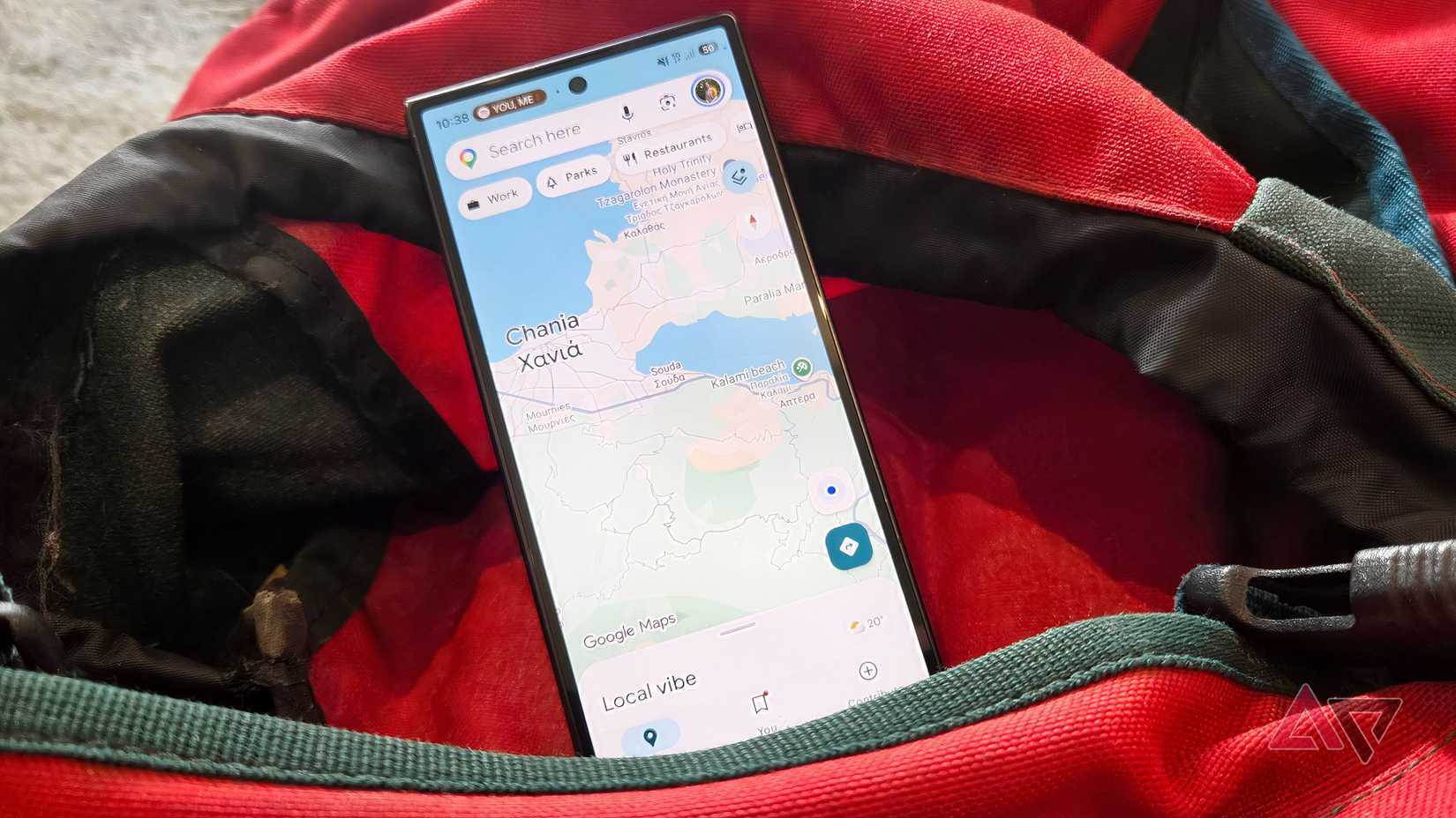 The Samsung Galaxy Z Fold 8 Ultra with Google Maps showing.