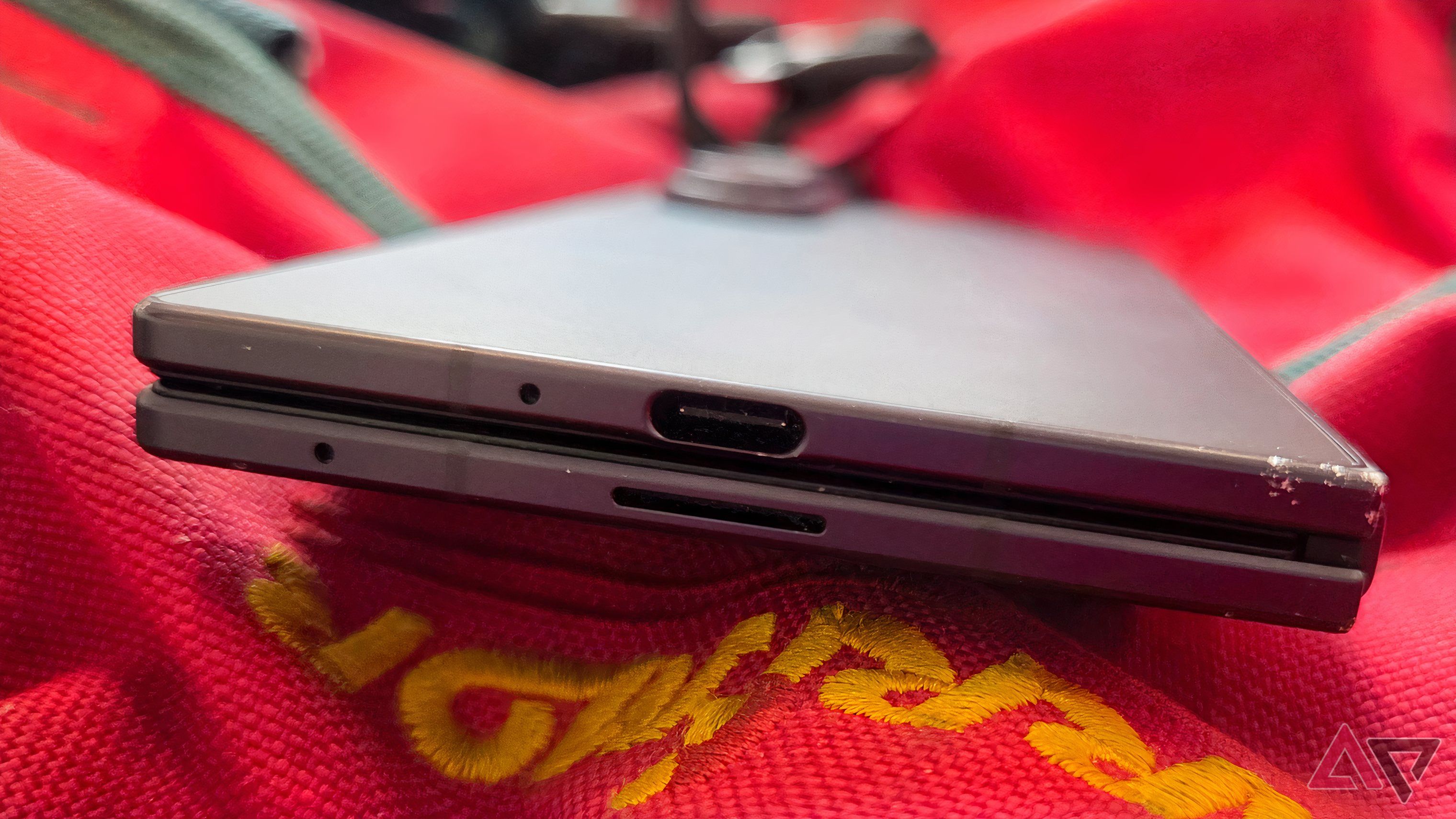 The Samsung Galaxy Z Fold 8 Ultra's charging port.