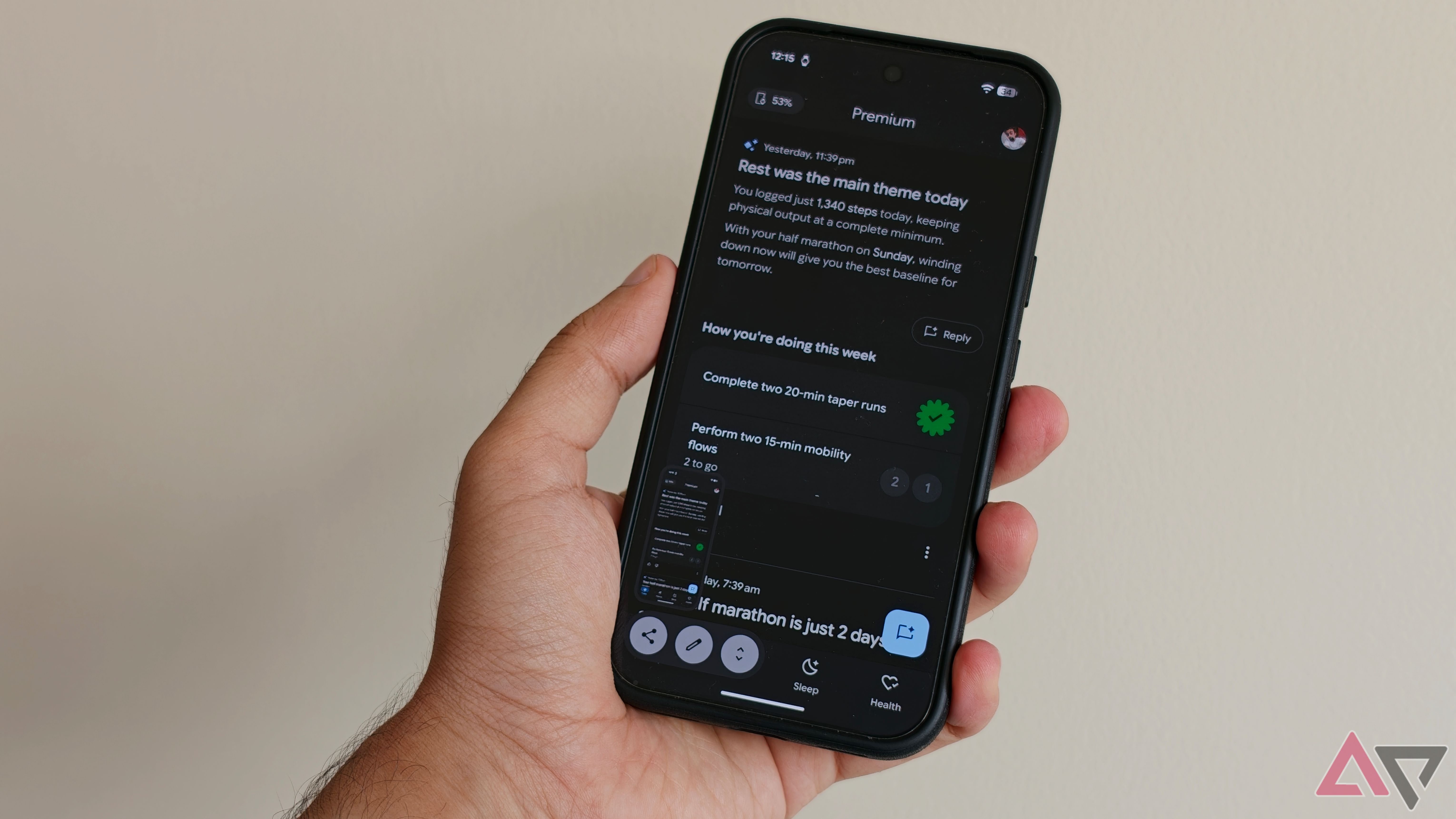 Google Health Coach rest and recovery