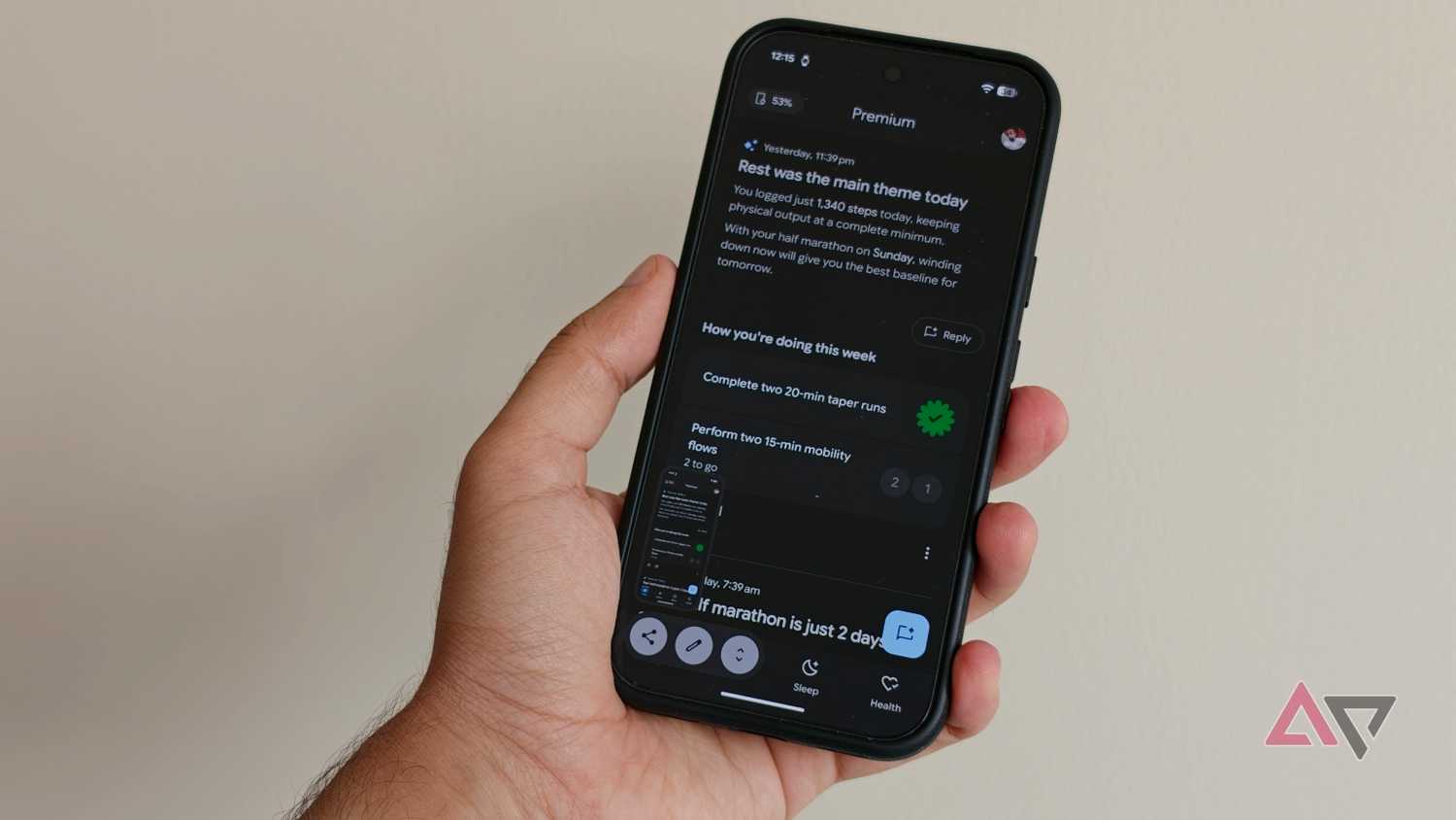 Google Health Coach rest and recovery