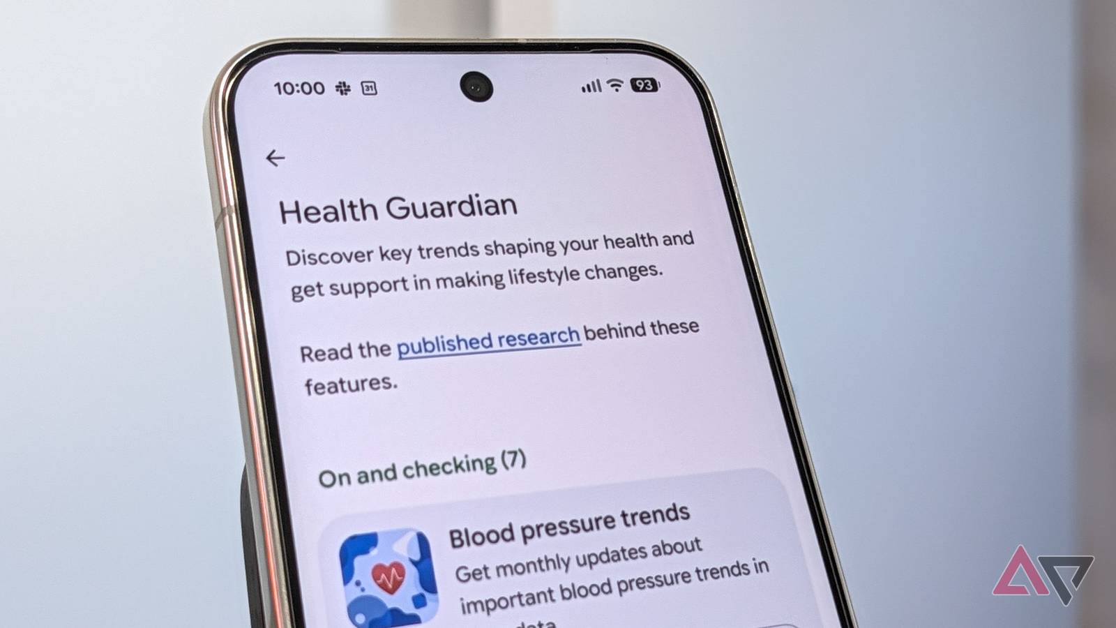Health Guardian in the Google Health app