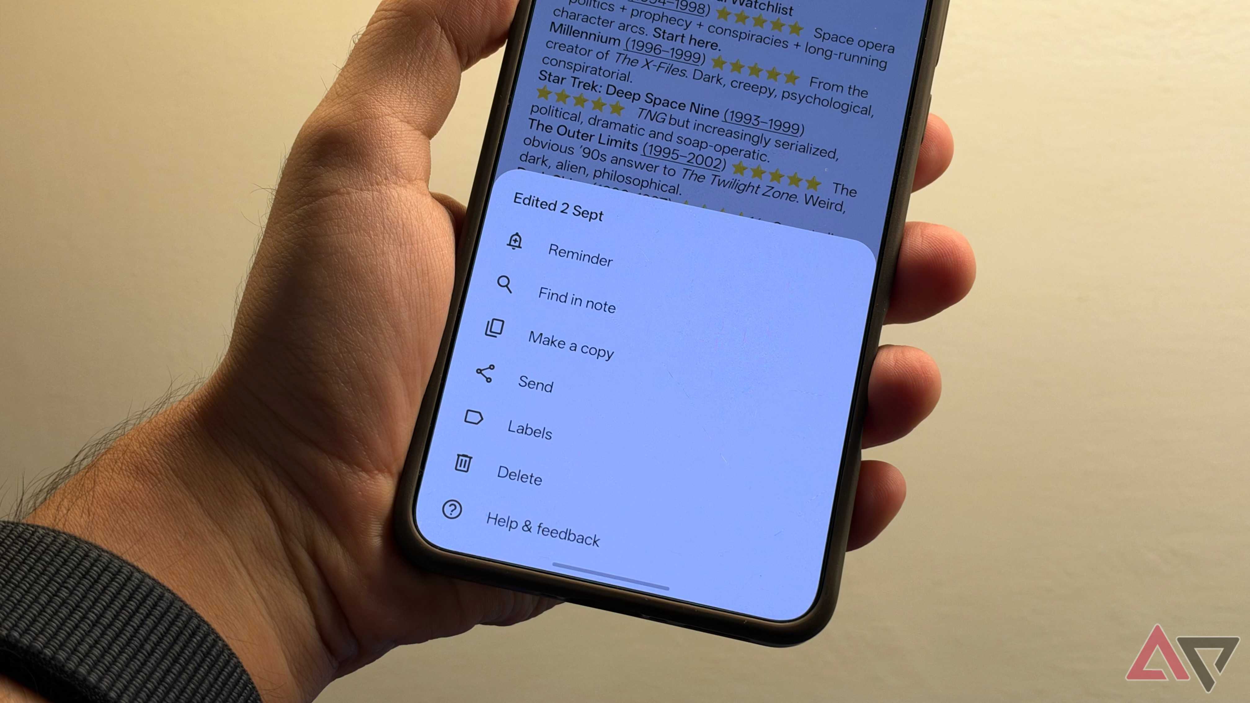 Opzioni e impostazioni di Google Keep
