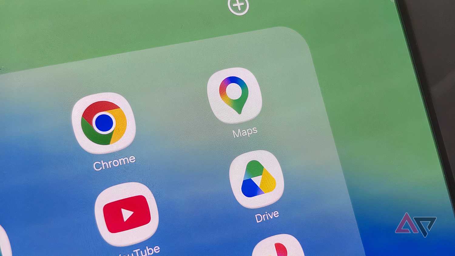 A Samsung Galaxy Z Fold 8 Ultra on Google Maps, showing the Google Maps logo.