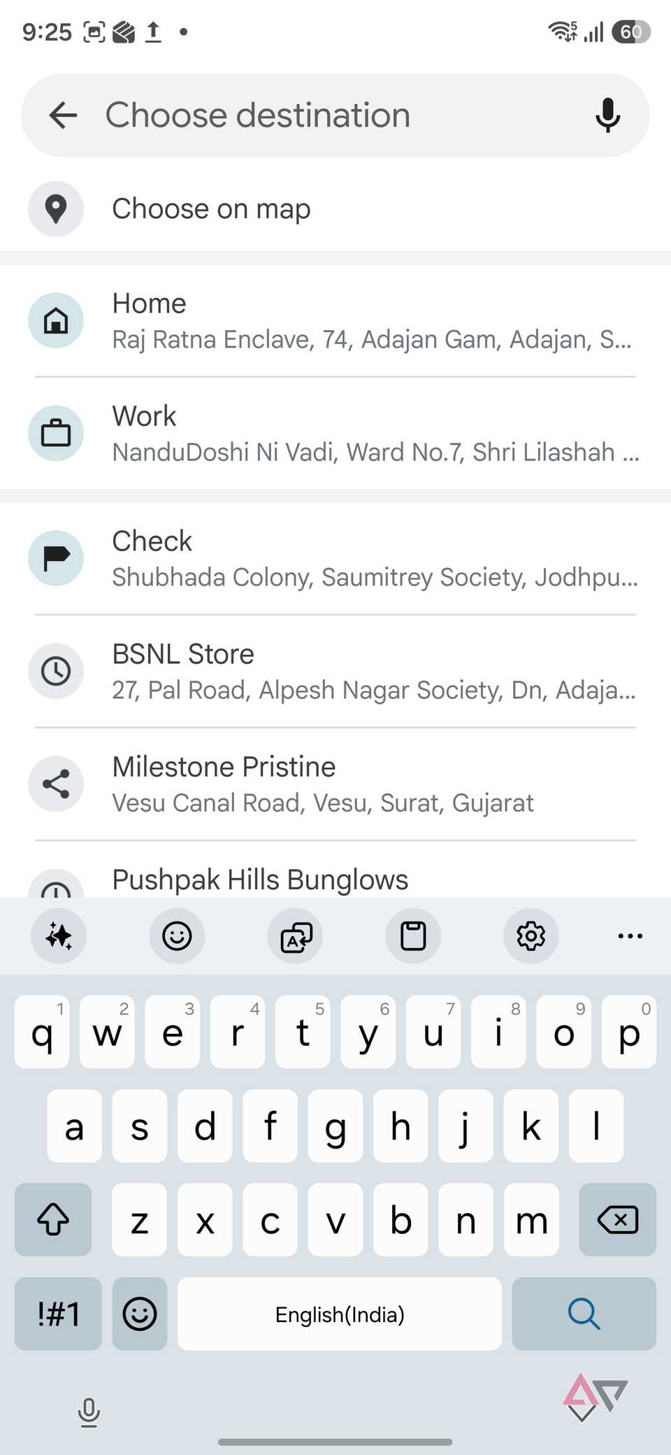 saved places in Google Maps
