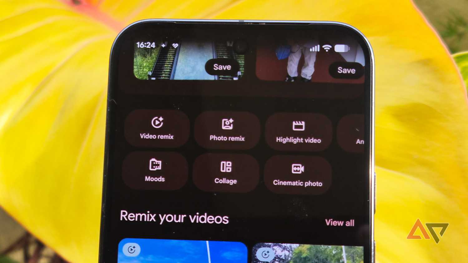 Google Pixel 9 Pro XL smartphone and Photos app filters