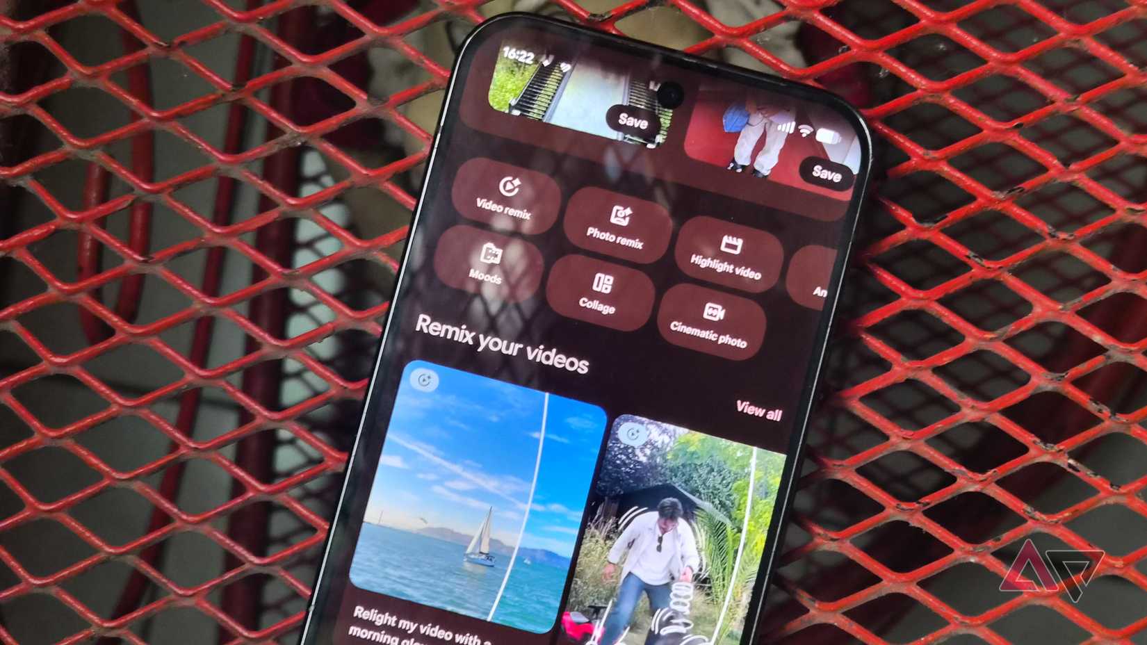 Google Pixel 9 Pro XL smartphone and Photos app with editors