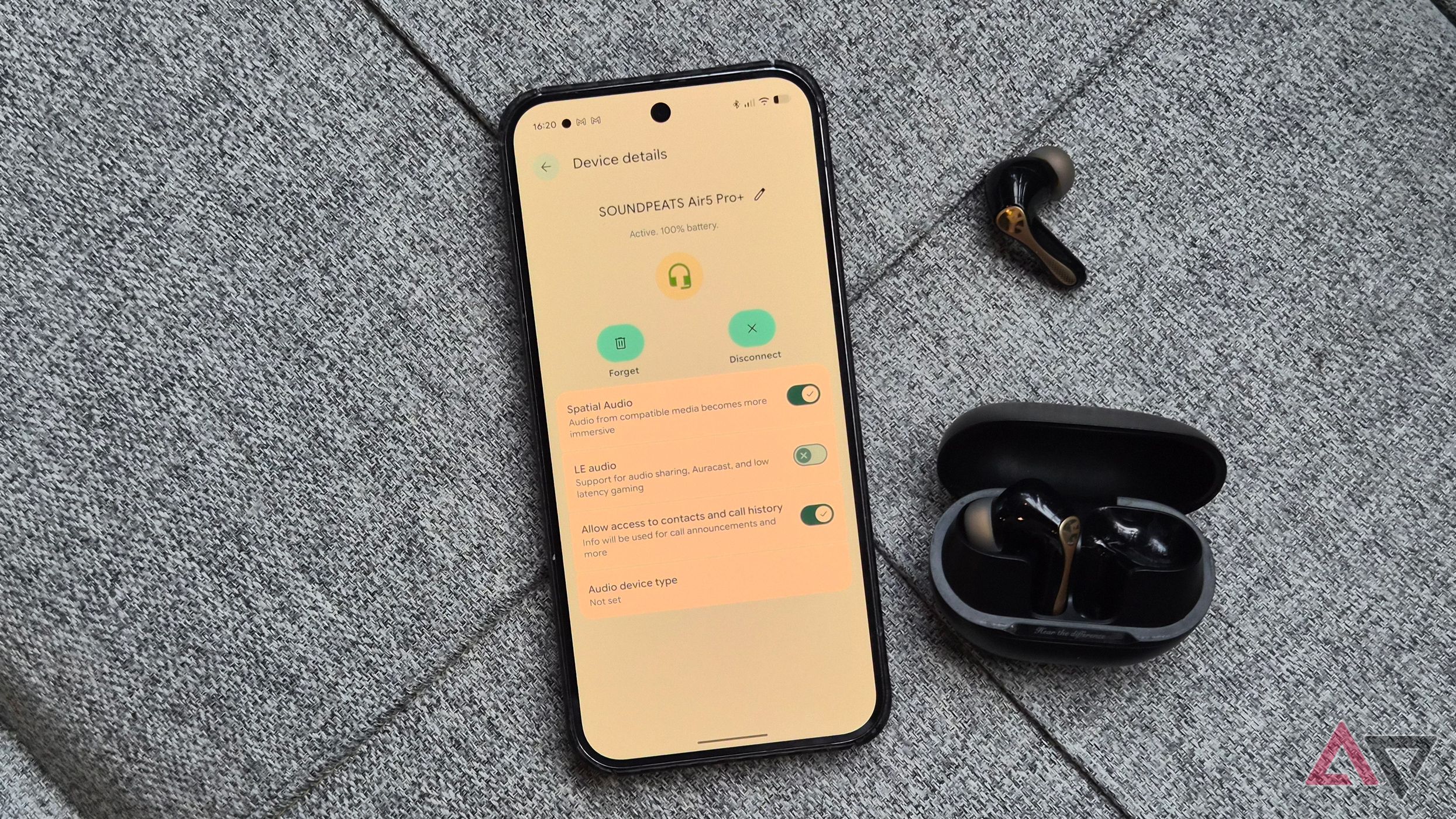 Google Pixel 9 Pro XL smartphone and Soundpeats Air5 Pro+ wireless earbuds headphones