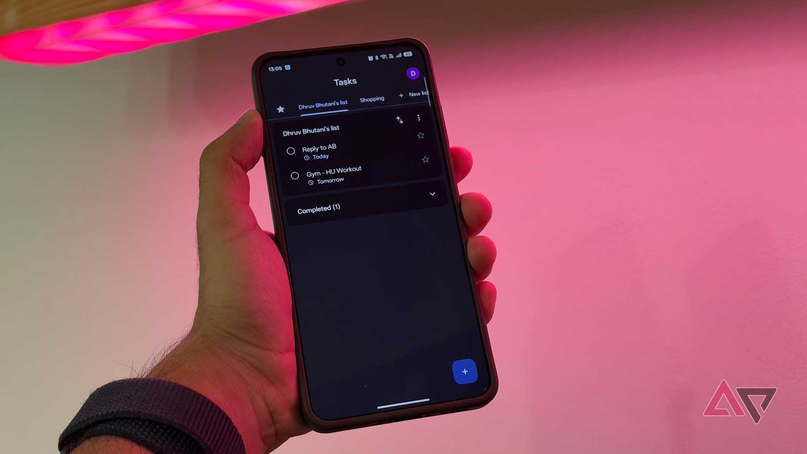 Google Tasks running on phone
