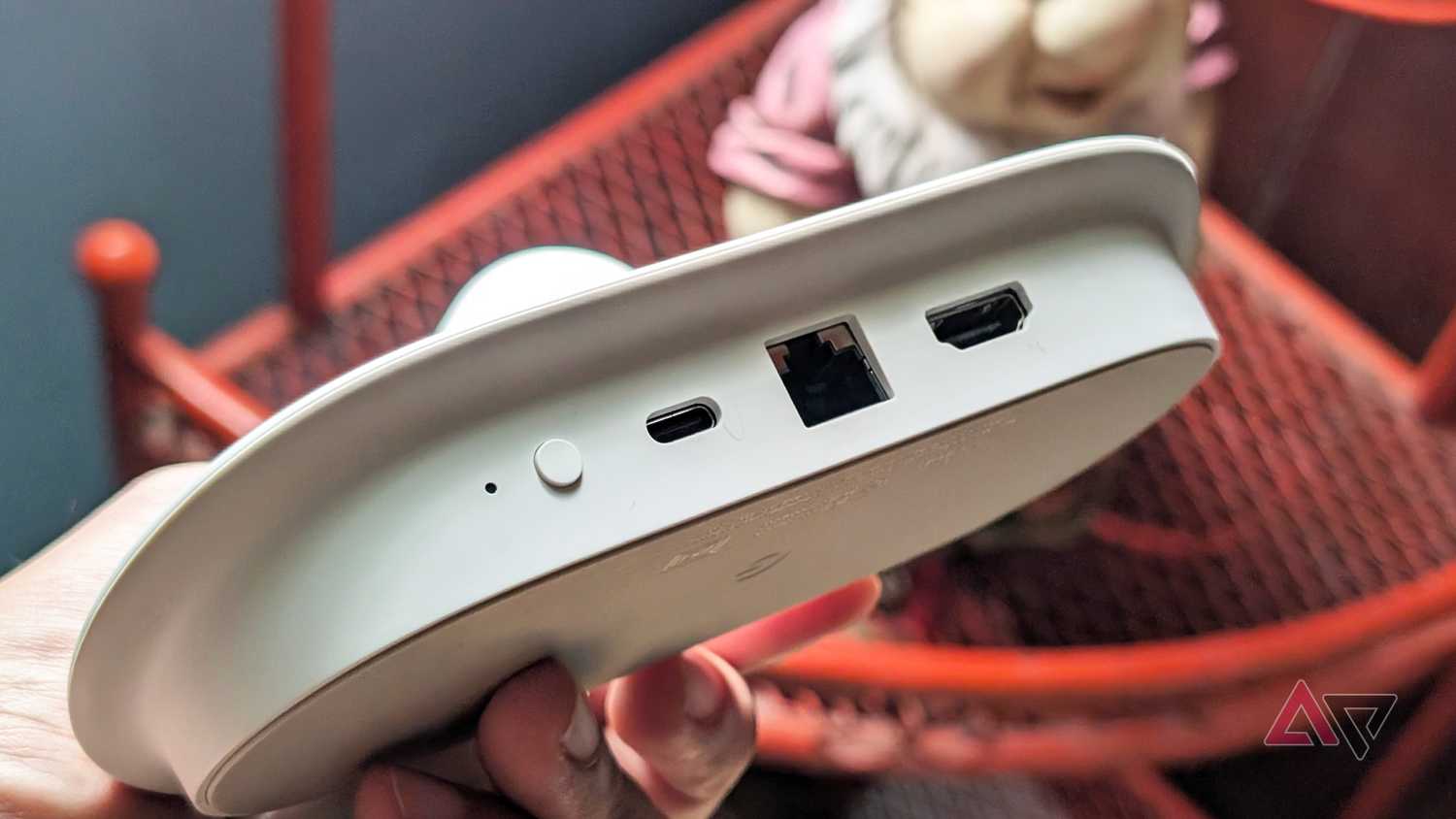 Google TV Streamer button and ports