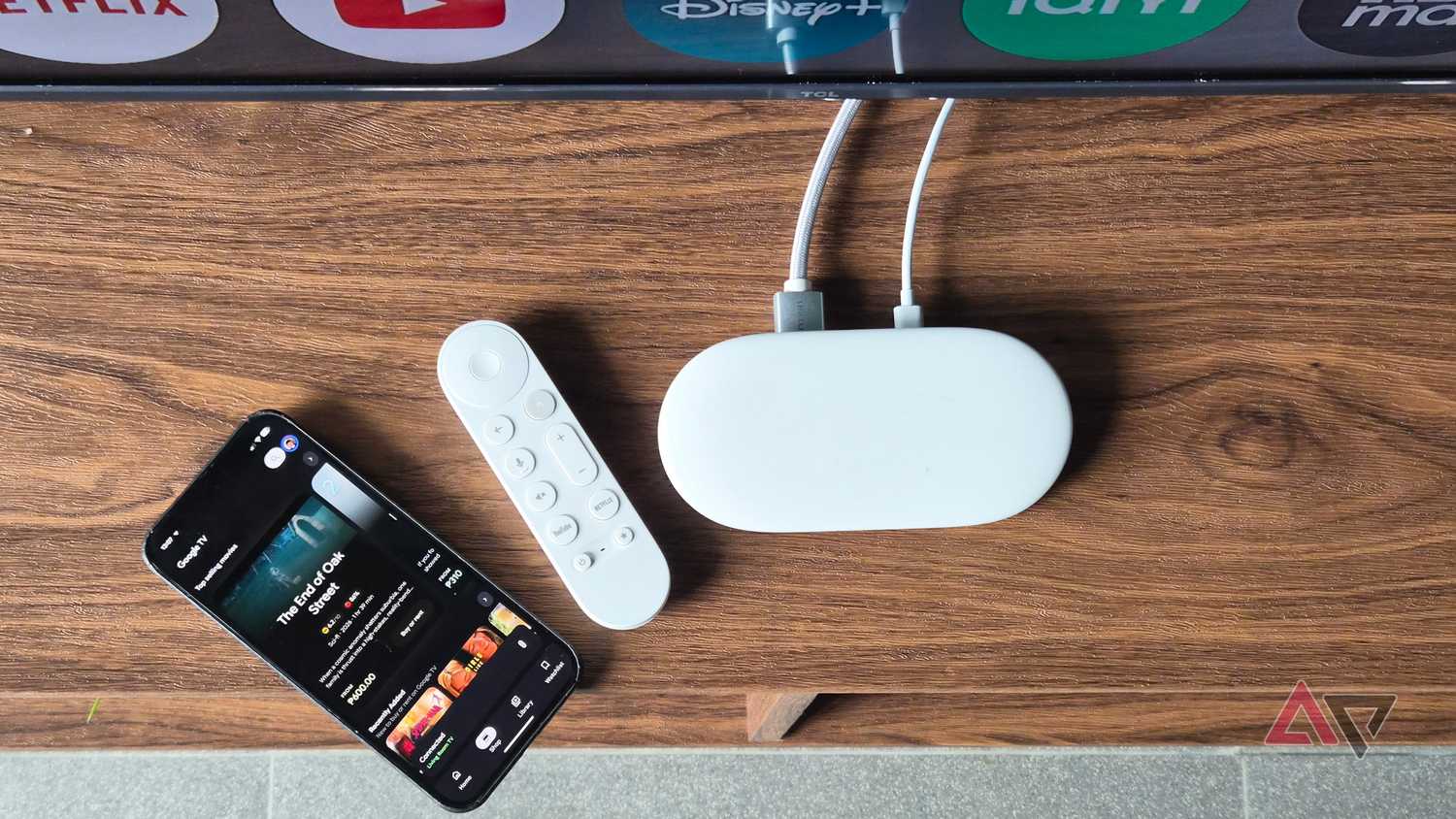 Google TV Streamer 4K, voice remote, Pixel 9 Pro XL smartphone