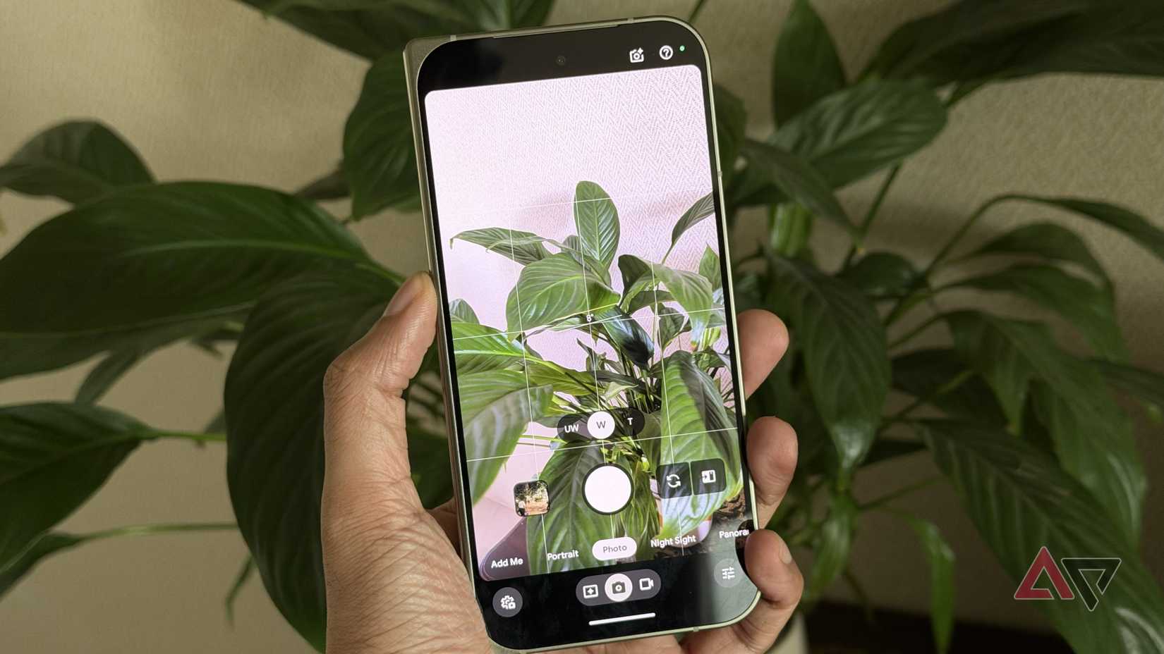 Google Pixel 11 Pro Fold taking a photo of a plant