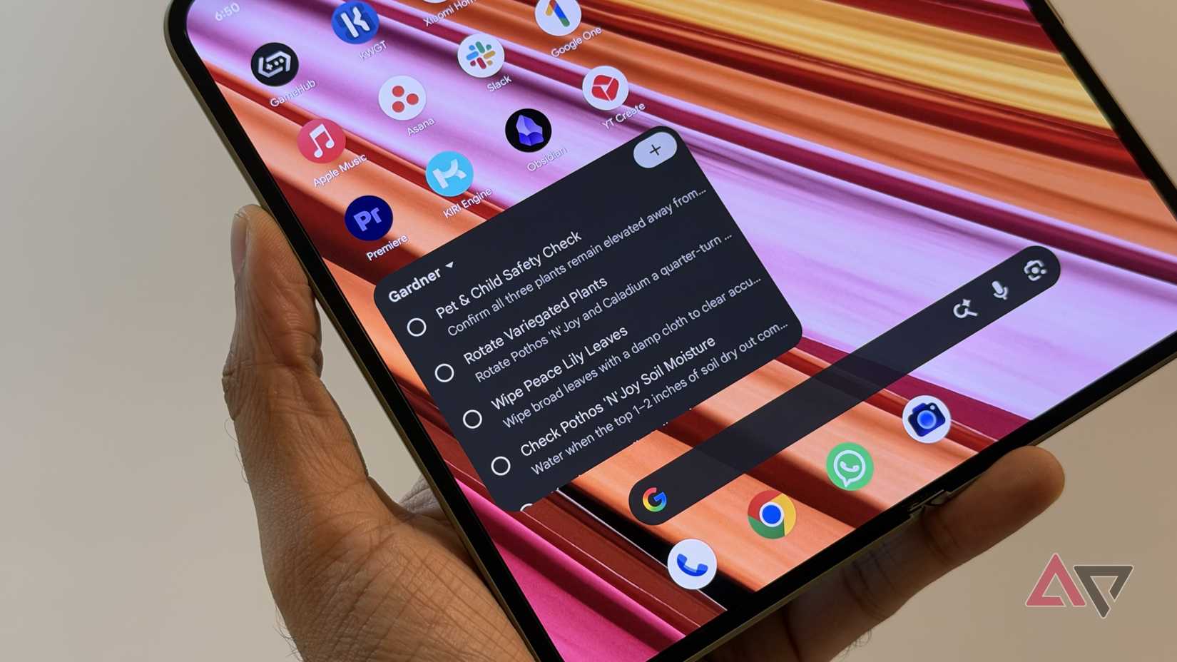 Google Tasks widget on Pixel 11 Pro Fold