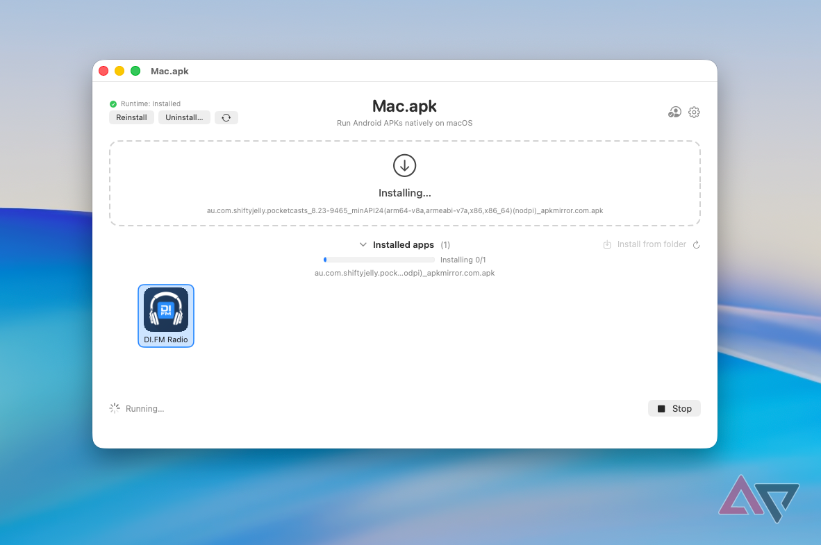 Installing apps screen mac.apk