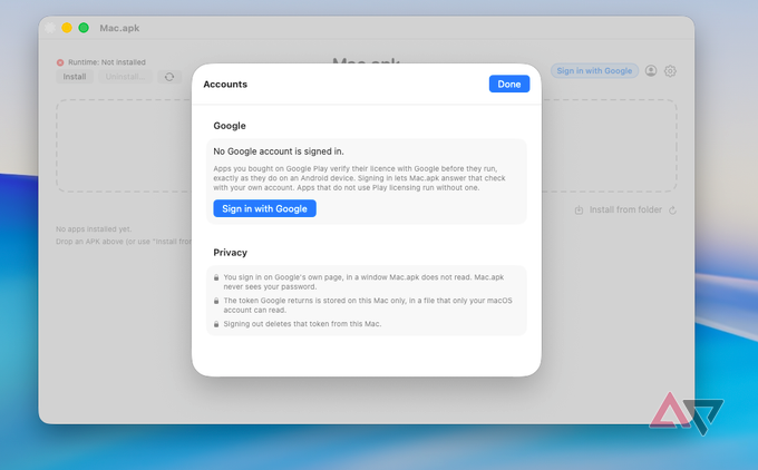 Mac apk sign in with google