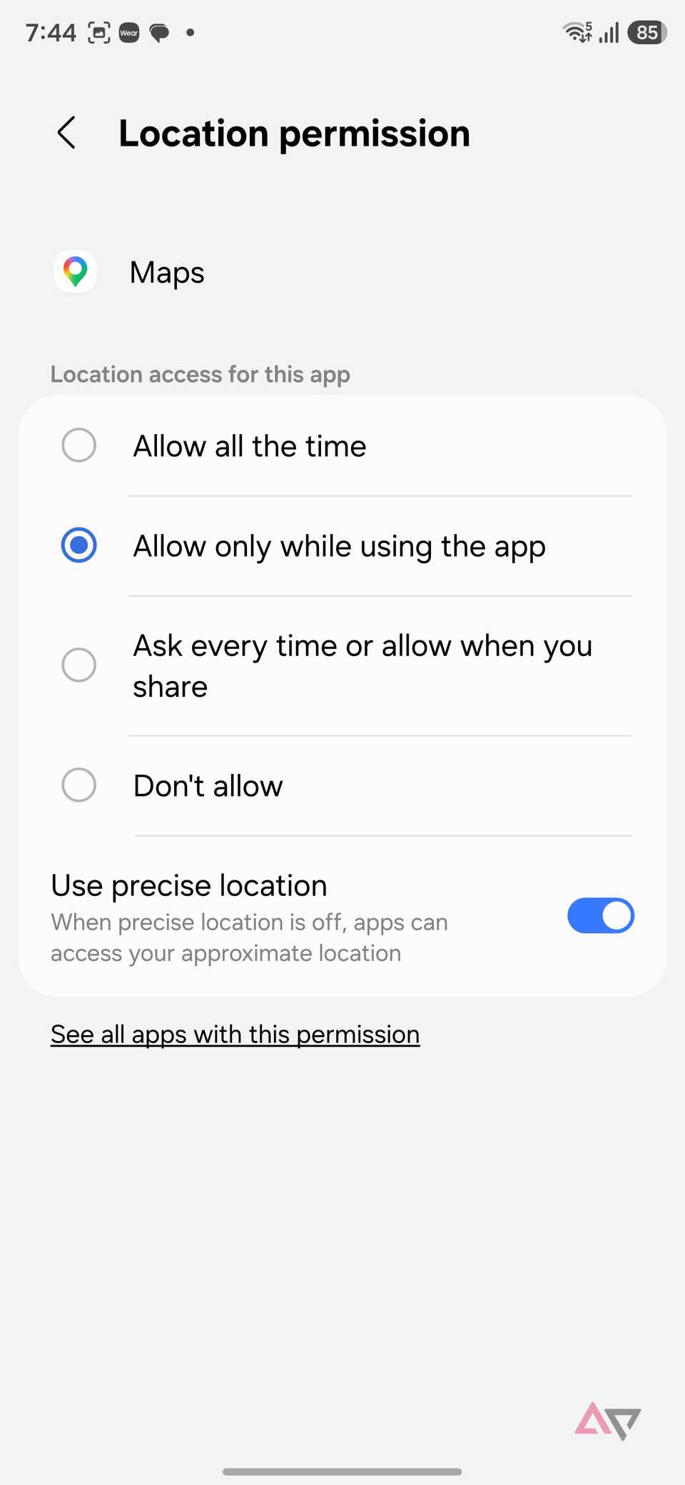 location permission for Google Maps