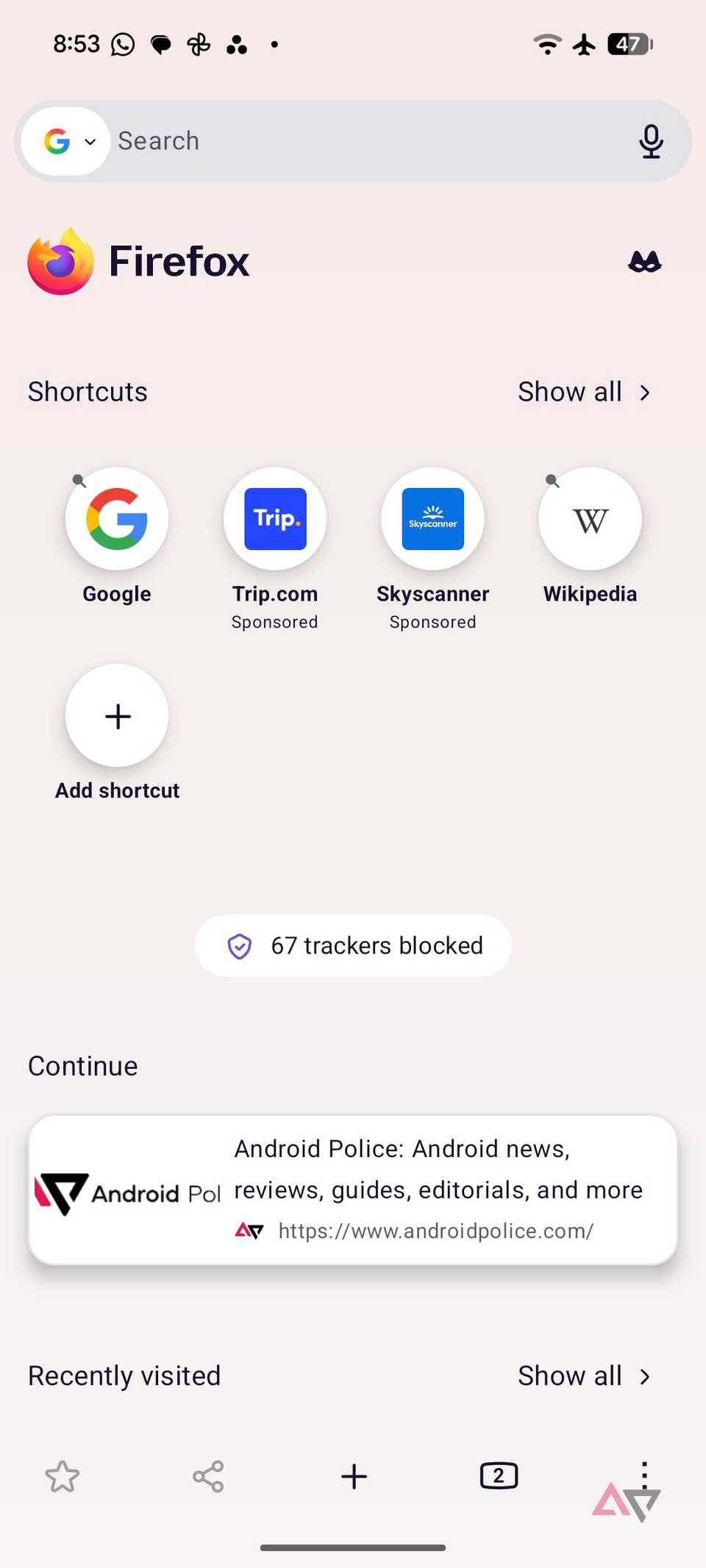 Firefox home