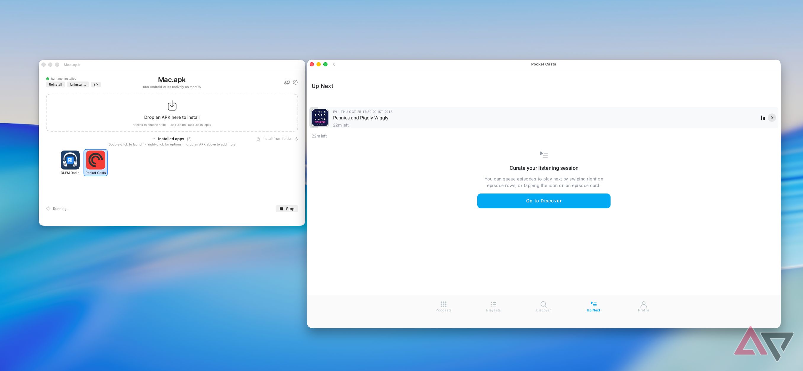 Pocket Casts Android App on Mac