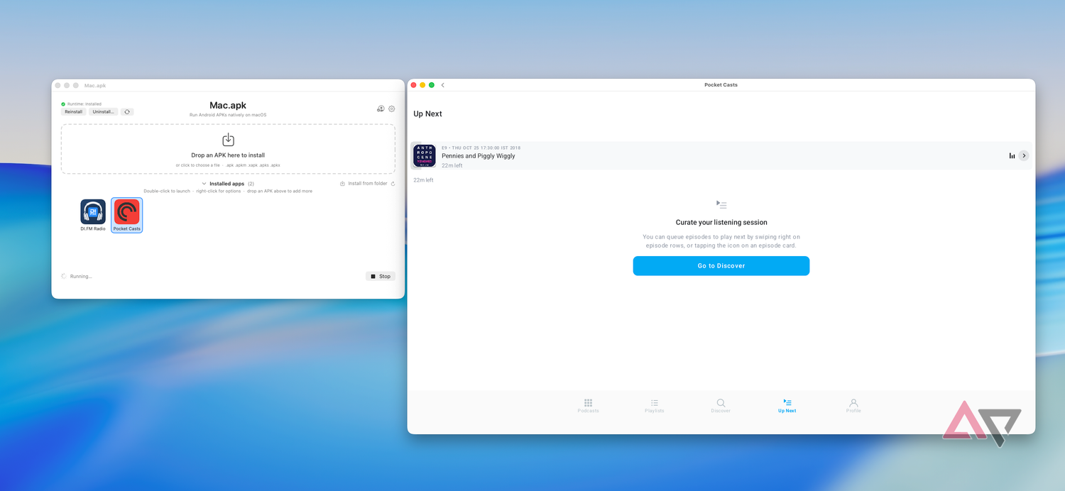 Pocket Casts Android App on Mac