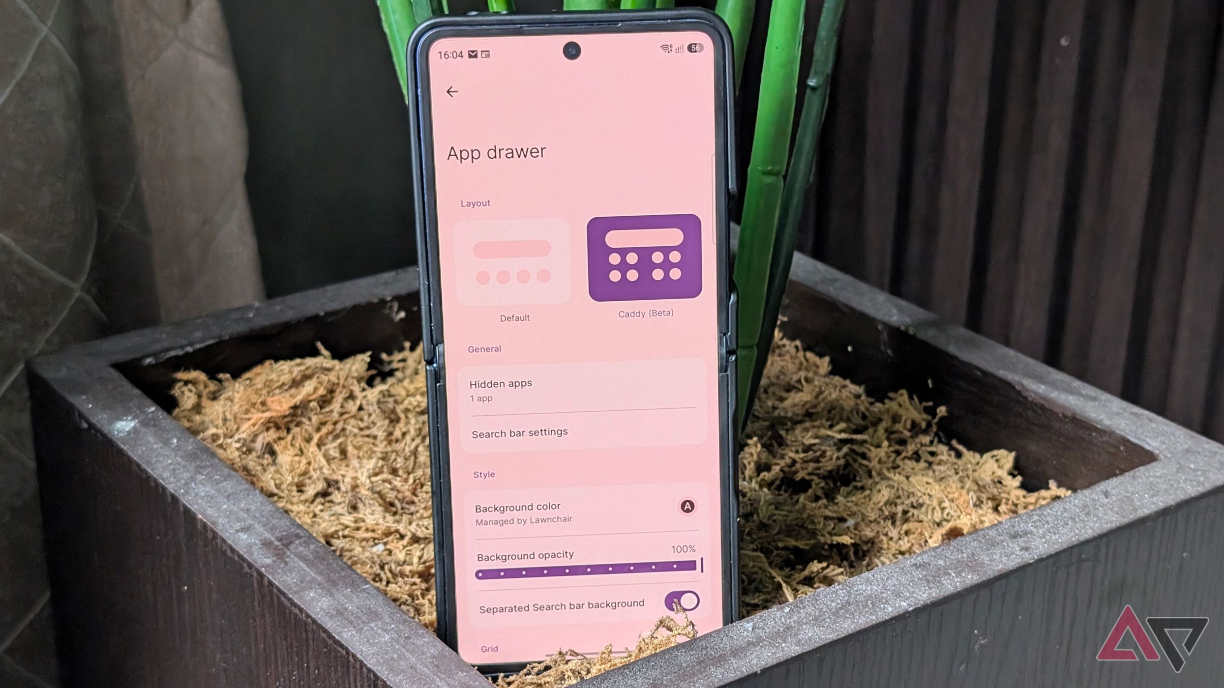 Samsung Galaxy Z Flip 7 smartphone using Lawnchair launcher