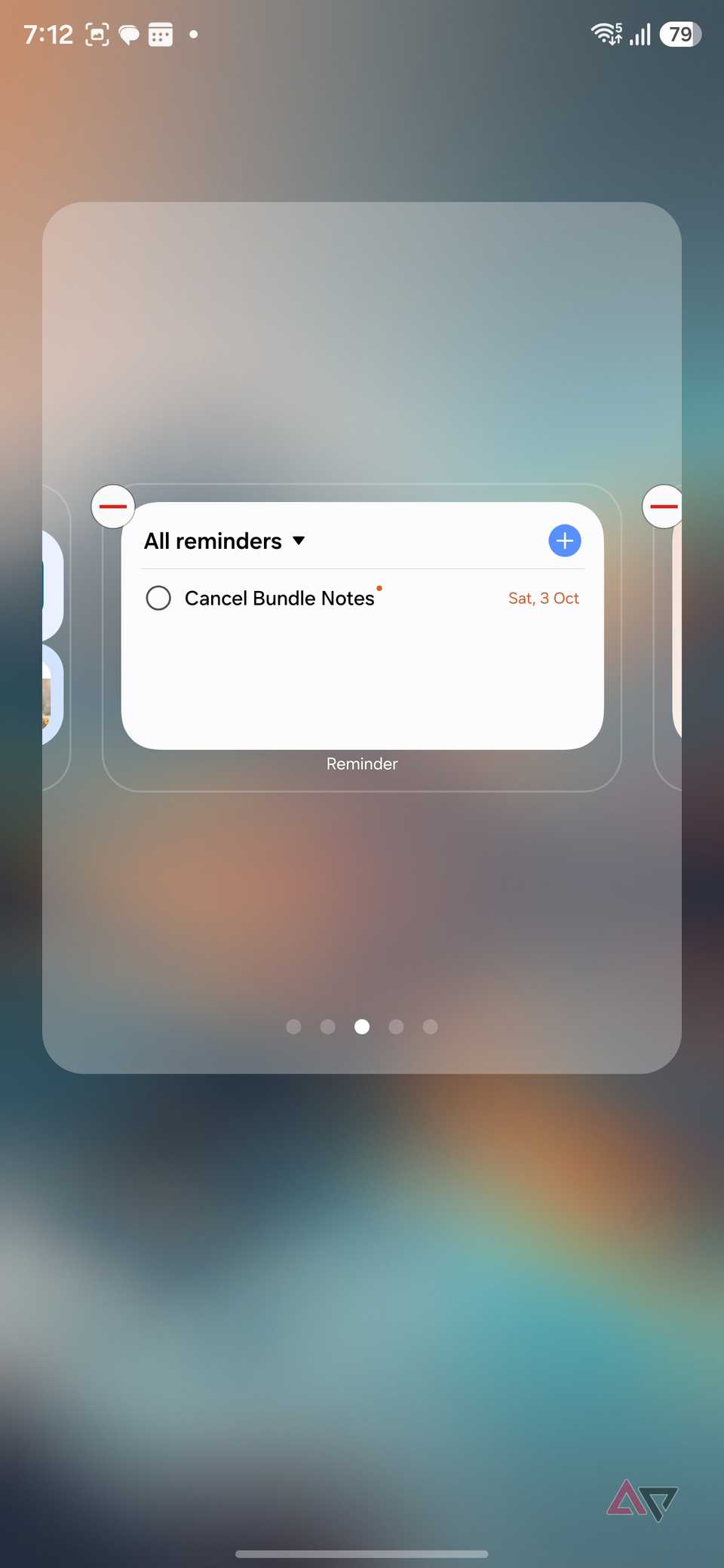stacked widget on Samsung