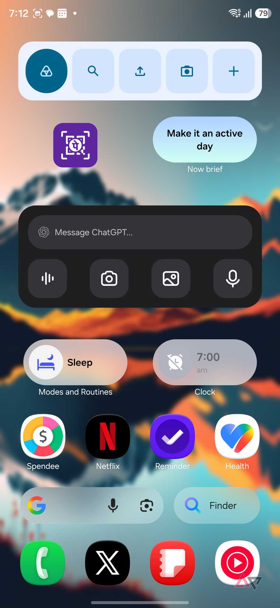 widgets on Samsung home
