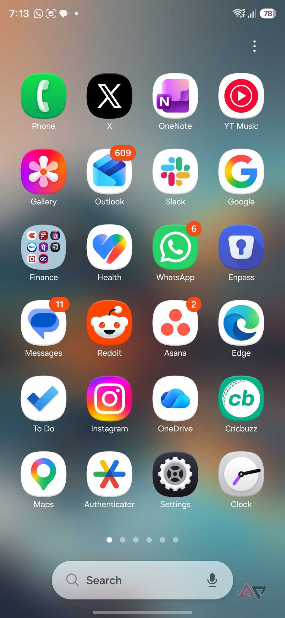 Samsung app drawer