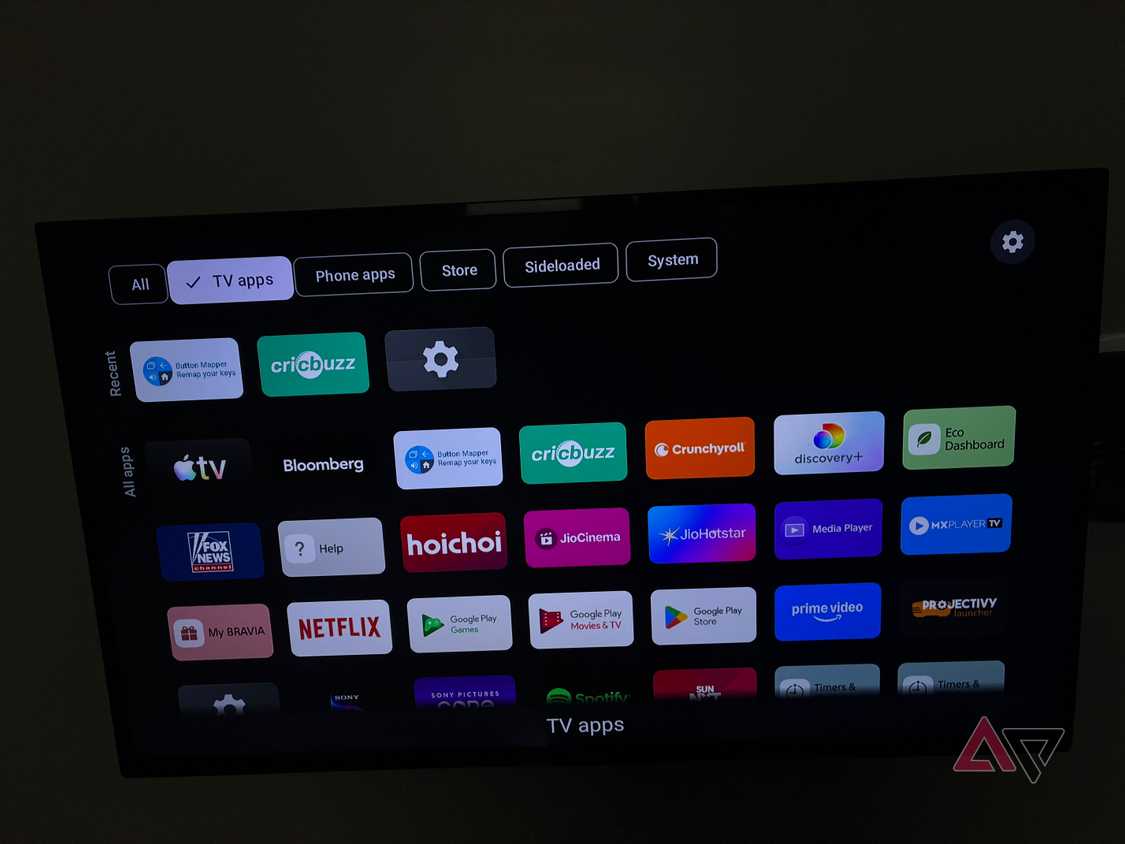 Image showing Sideload Launcher showing TV apps on a TV