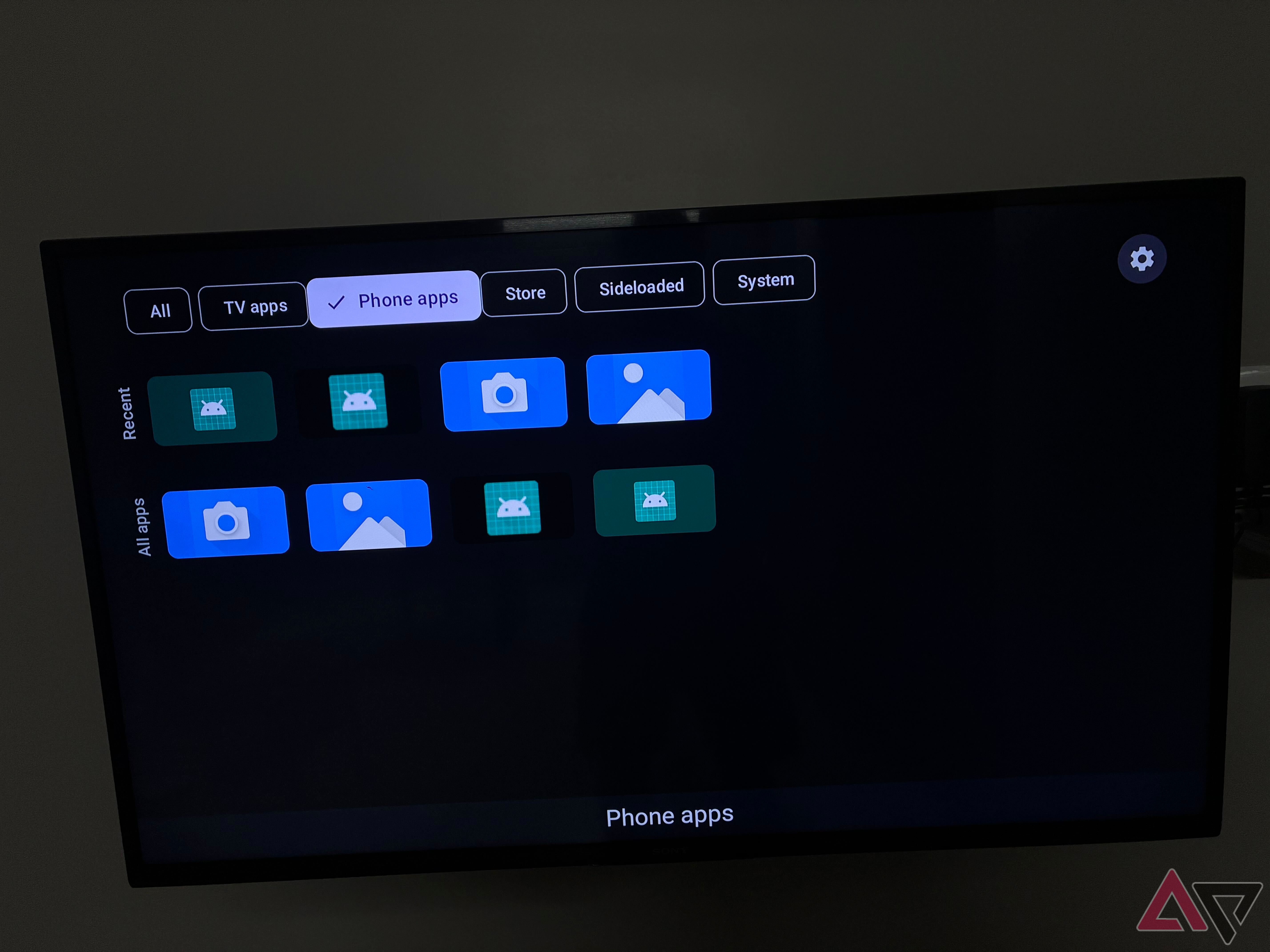 Image showing Sideload Launcher showing phone apps on a TV