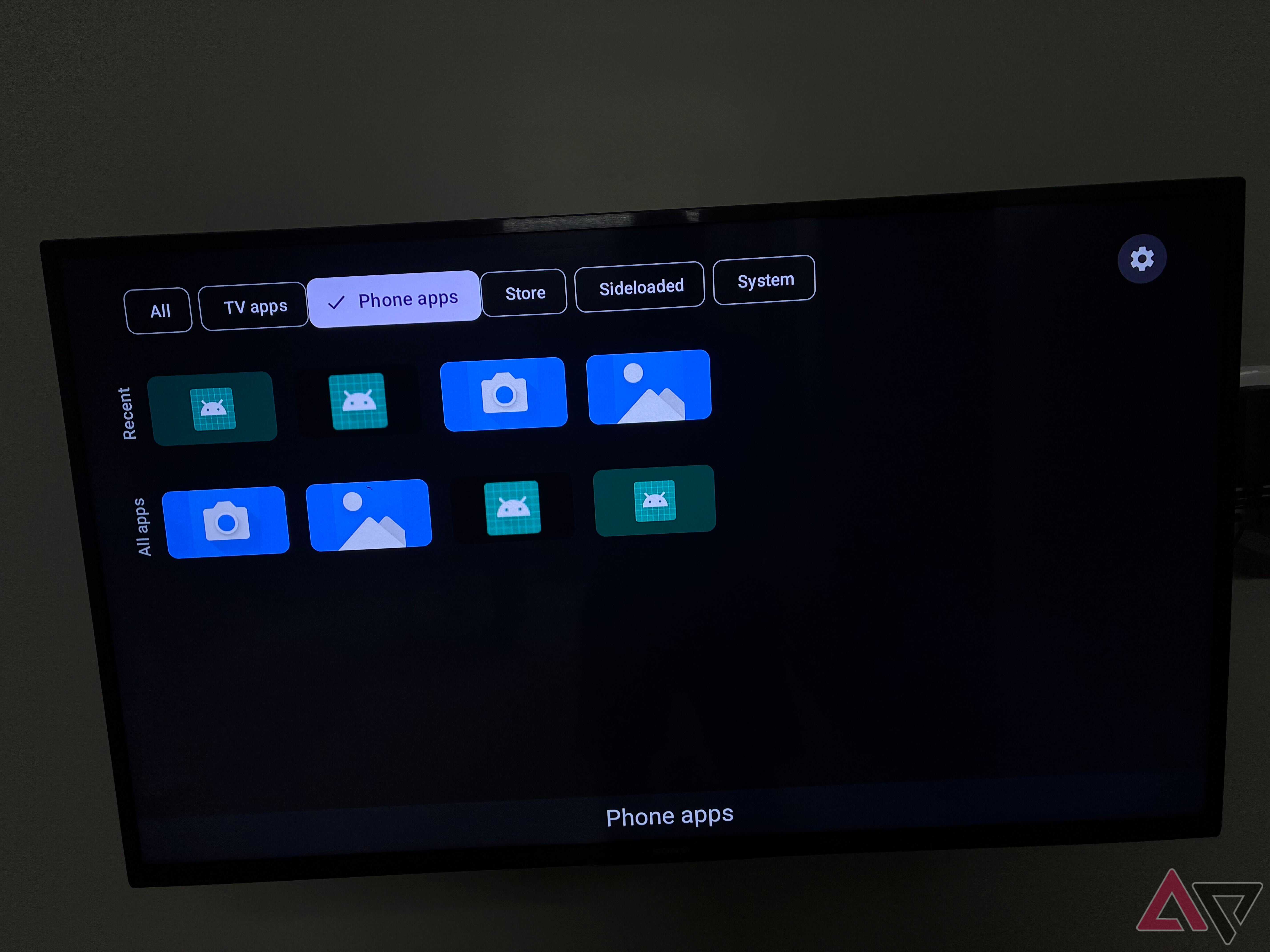 Image showing Sideload Launcher showing phone apps on a TV